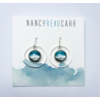 Nancy Reid Carr Coastal Orbit Drop Earrings Sterling Silver Aqua Sea