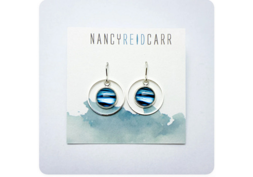  Nancy Reid Carr Coastal Orbit Drop Earrings Sterling Silver Tranquility 