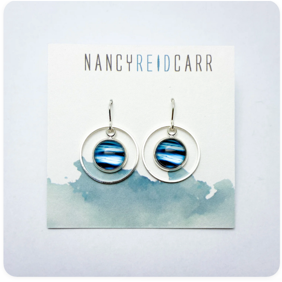 Coastal Orbit Drop Earrings Sterling Silver Tranquility