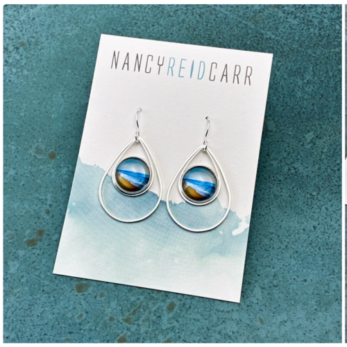  Nancy Reid Carr Duo Teardrop Earrings Serene Beach 