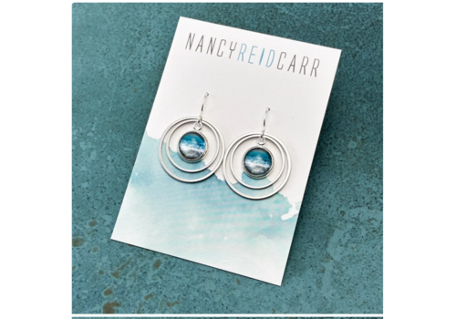  Nancy Reid Carr Orbit Duo Earrings Aqua Sea 