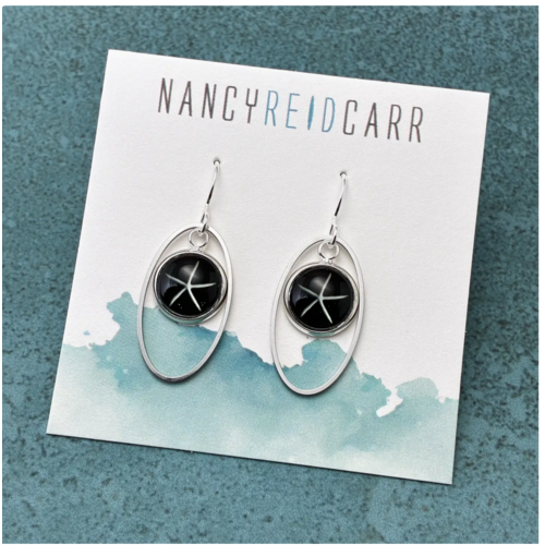  Nancy Reid Carr Oval Orbit Earrings Star 