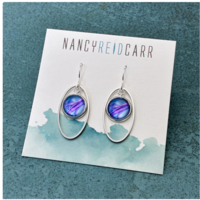 Oval Orbit Earrings Blue Purple