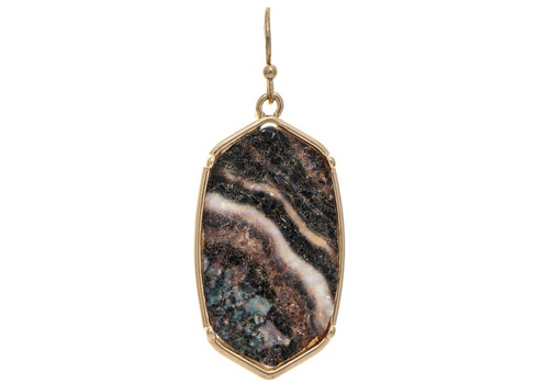  Rain Jewelry Collection Gold Brown Black Crystalized Druzy Earrings 