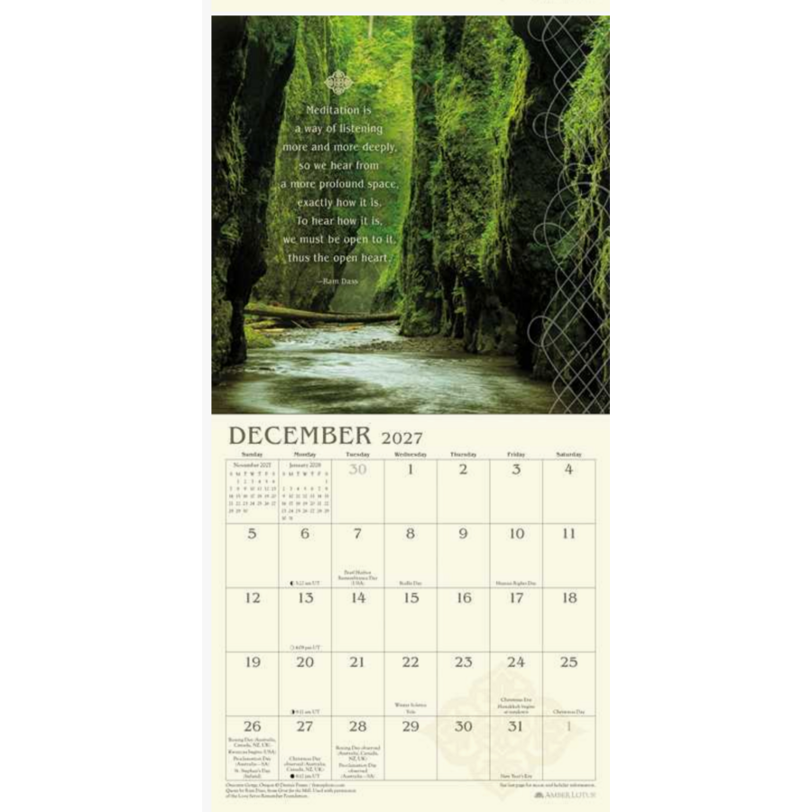Meditation 2027 Mini Wall Calendar