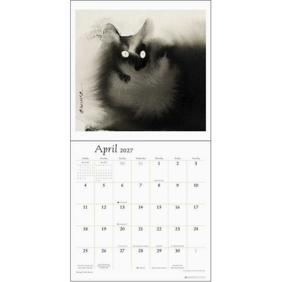 Artful Cat 2027 Wall Calendar