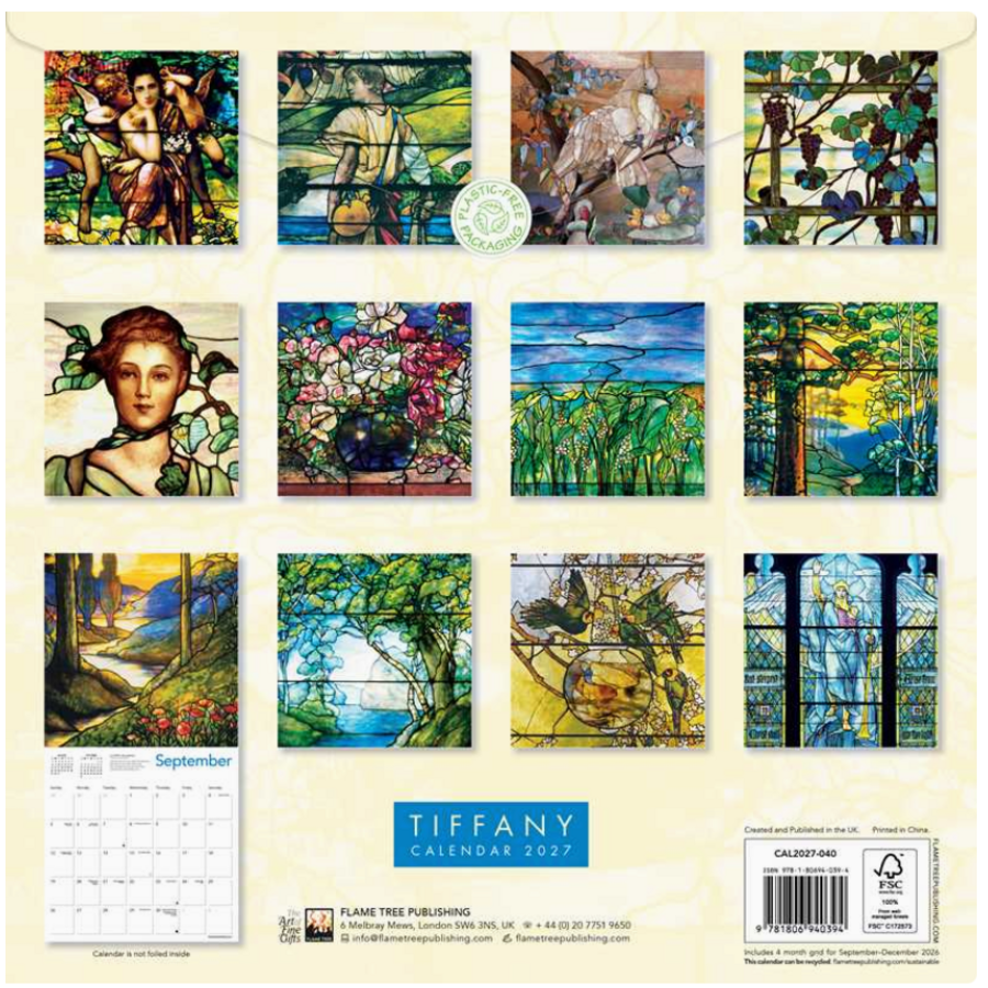 Tiffany Wall Calendar 2027