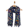 Joy Accessories Multi Hummingbird and Butterfly Tassel Scarf