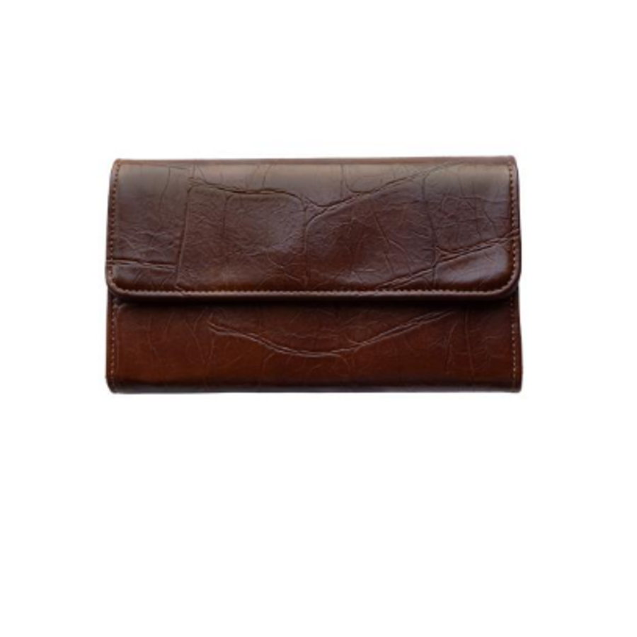 Faux Crocodile Tri-Fold Wallet