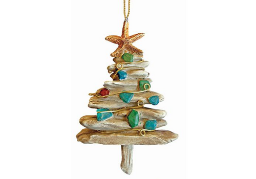  Cape Shore Driftwood Seaglass Tree Ornament 