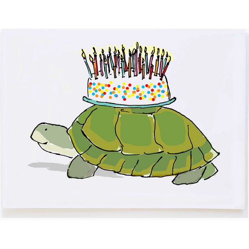  Molly O Turtle with Cake Birthday Card 