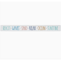 16" Wooden Sign Beach Waves
