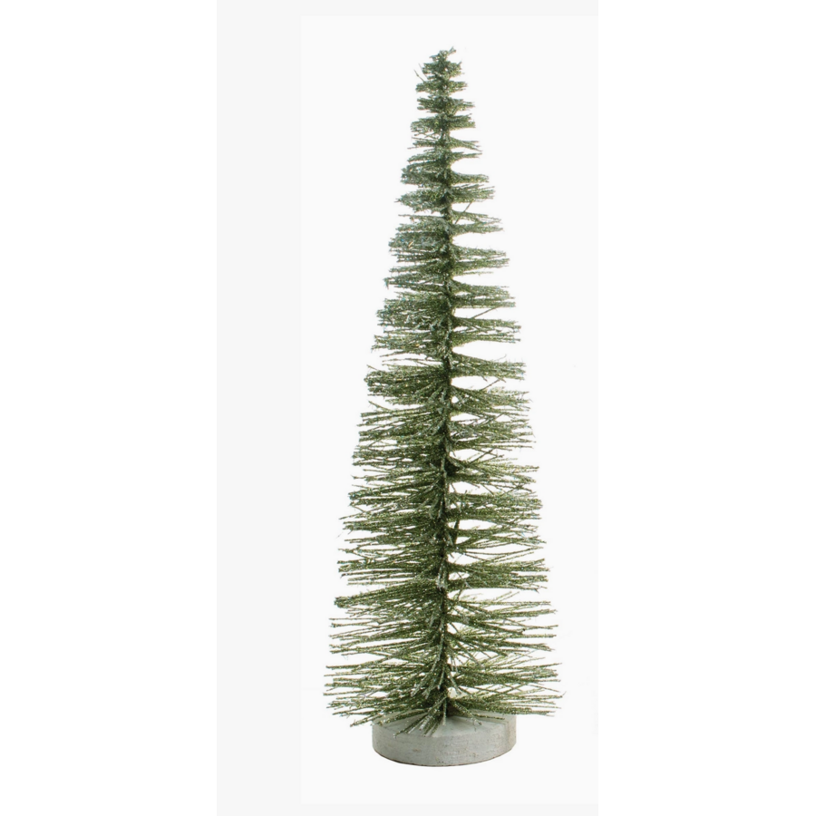 Green Bottle Brush Tree Iridescent Glitter