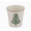Silver Tree Home & Holiday 4" Metal Pot with  Green Tree Print