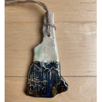 Rustic NH with Trees Ceramic Ornament