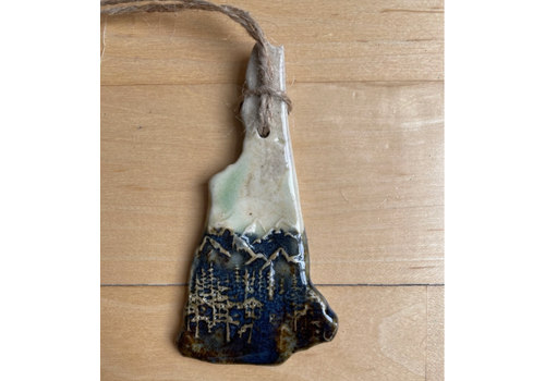  Flow Art Studios Rustic NH with Trees Ceramic Ornament 