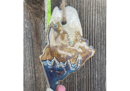  Flow Art Studios Rustic ME with Trees Ceramic Ornament 