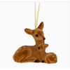 Silver Tree Home & Holiday Flocked Doe and Fawn Ornament
