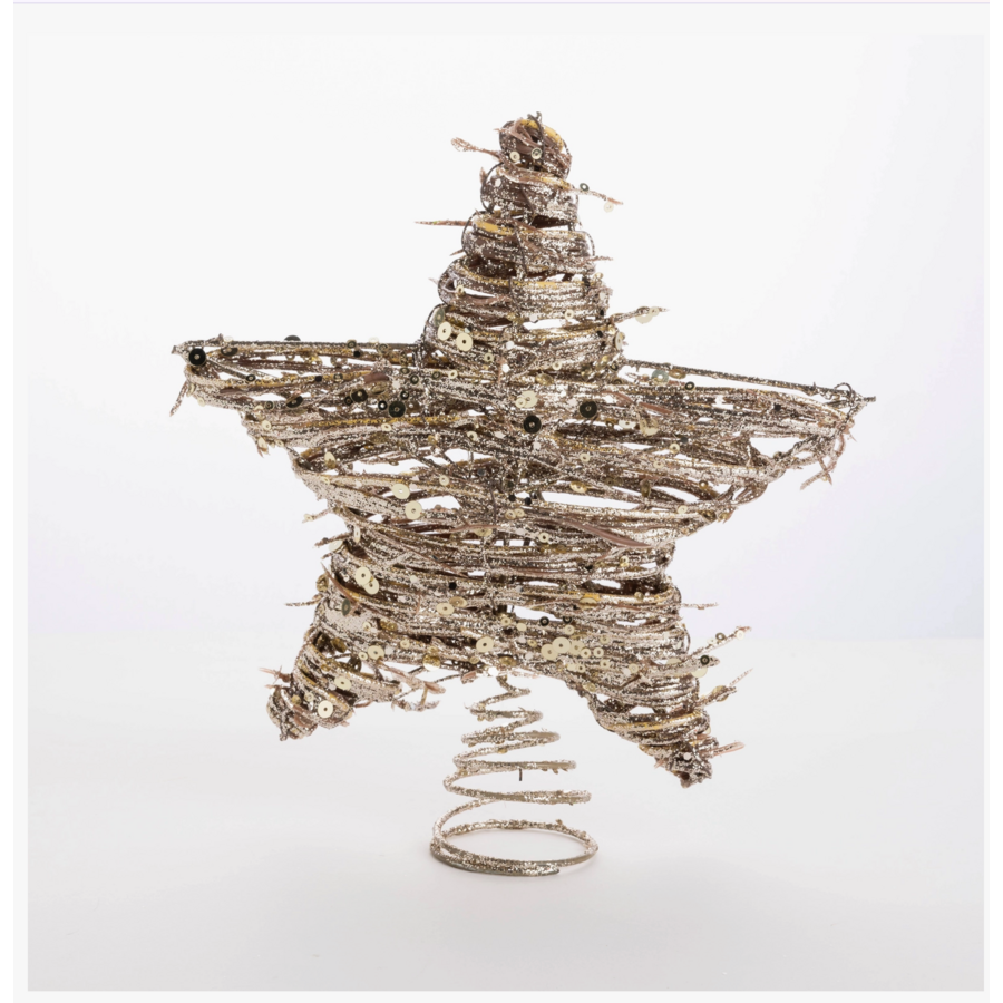 Star Tree Topper Rattan & Wire Frame
