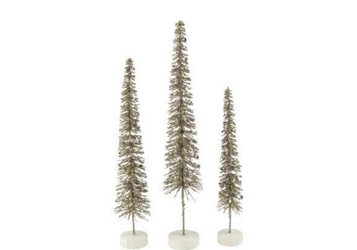  Silver Tree Home & Holiday Slim Twig Bottle Brush Tree Gold Glitter 
