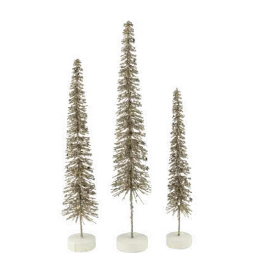  Silver Tree Home & Holiday Slim Twig Bottle Brush Tree Gold Glitter 