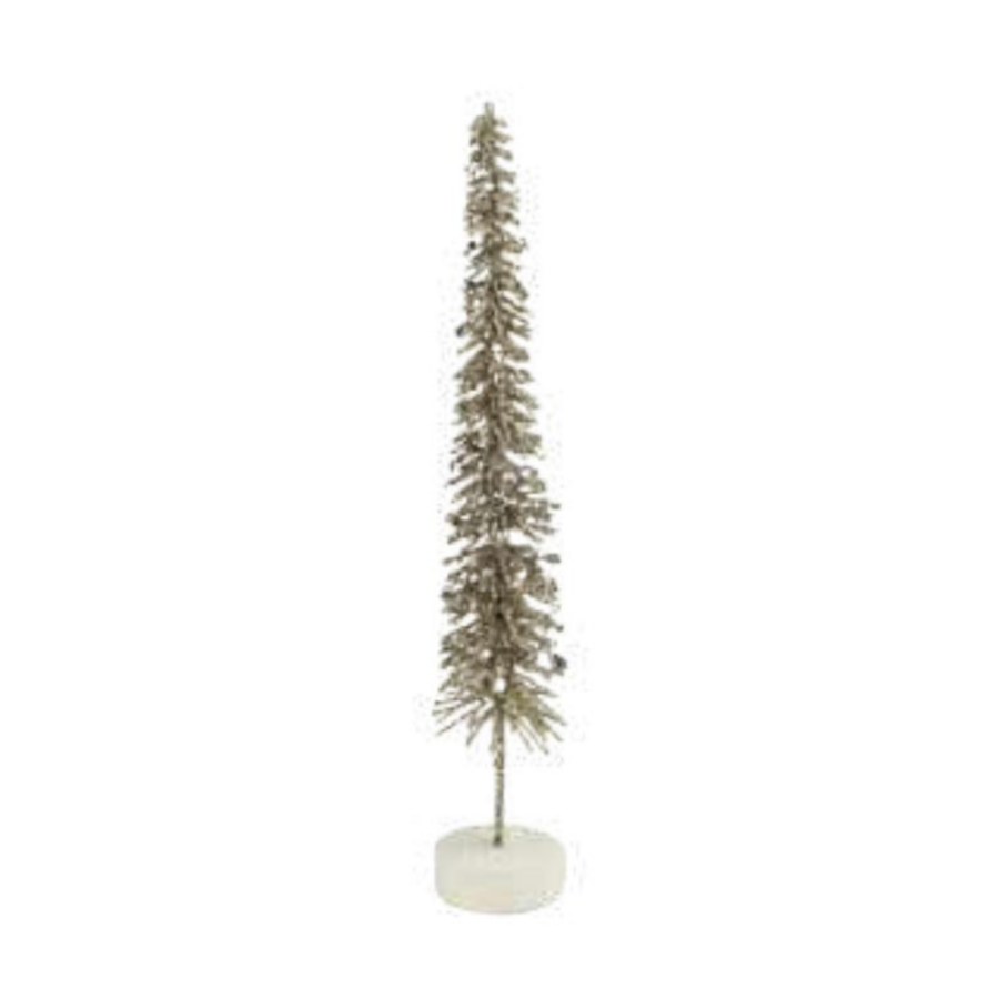 Slim Twig Bottle Brush Tree Gold Glitter