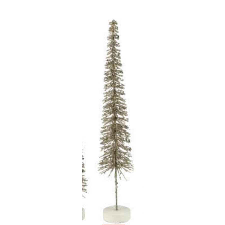 Slim Twig Bottle Brush Tree Gold Glitter