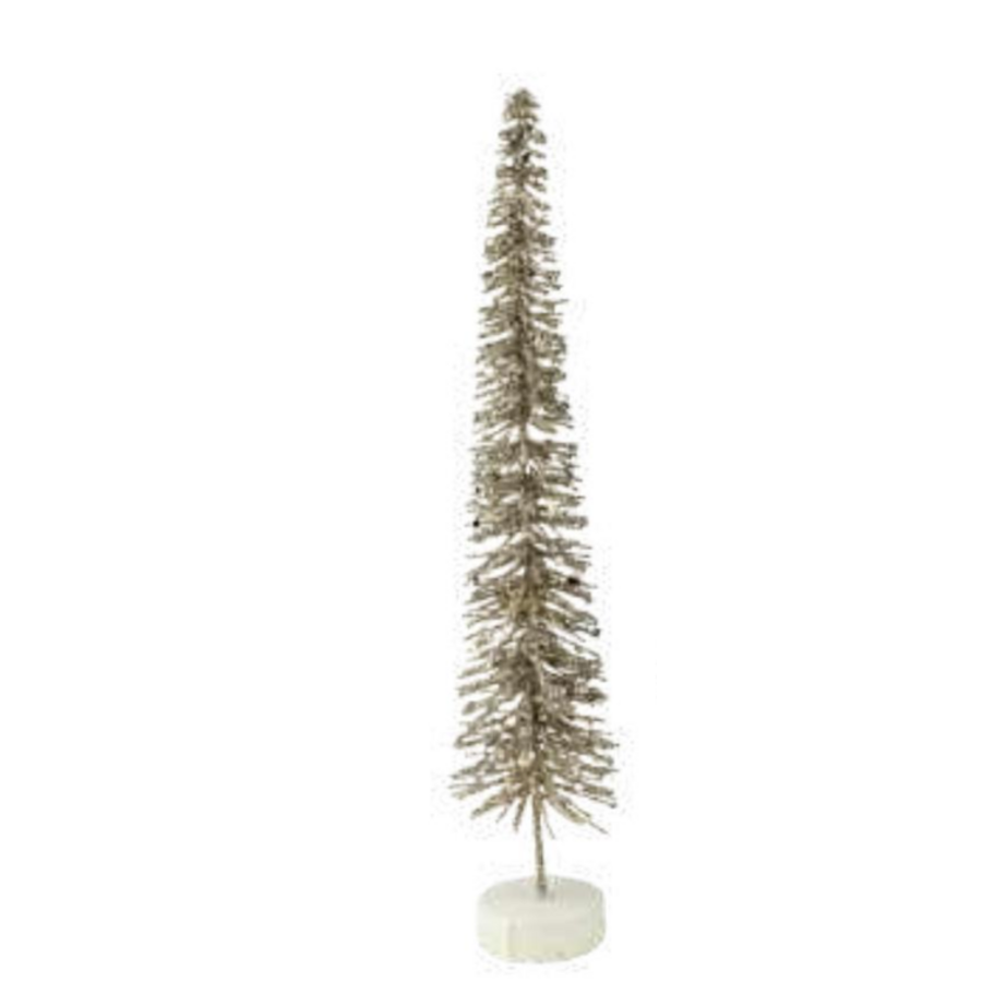 Slim Twig Bottle Brush Tree Gold Glitter