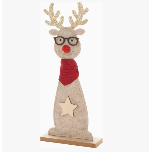  Silver Tree Home & Holiday 12" Felt Reindeer Sitter 