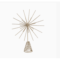 Champagne Gold Glittered Starburst Tree Topper