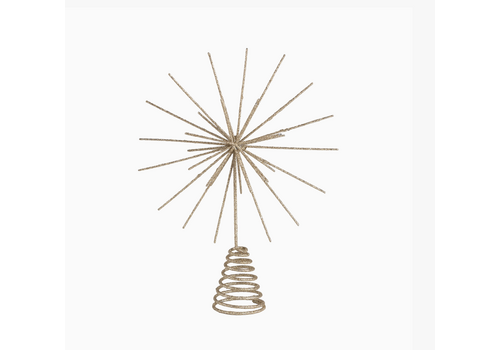  Silver Tree Home & Holiday Champagne Gold Glittered Starburst Tree Topper 