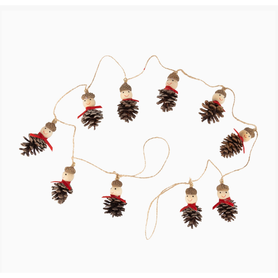 Pinecone and Acorn Top Santa Garland