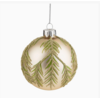 Silver Tree Home & Holiday Pale Gold Glass Ball Ornament with Branch Design