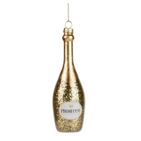 Glass Gold Prosecco Ornament