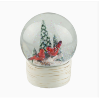 Snow Globe Cardinals with Tree Scene