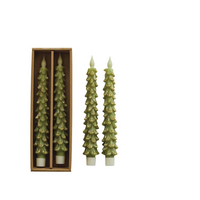 Tree LED Tapers with Timer Boxed Set of 2
