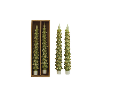 Creative Co-Op Tree LED Tapers with Timer Boxed Set of 2 