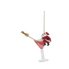 Creative Co-Op Glass Cocktail Ornament with Tipsy Santa