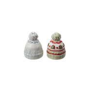 Stoneware Beanie Hats Salt & Pepper Shakers