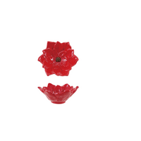 Ceramic Poinsettia Shaped Dish