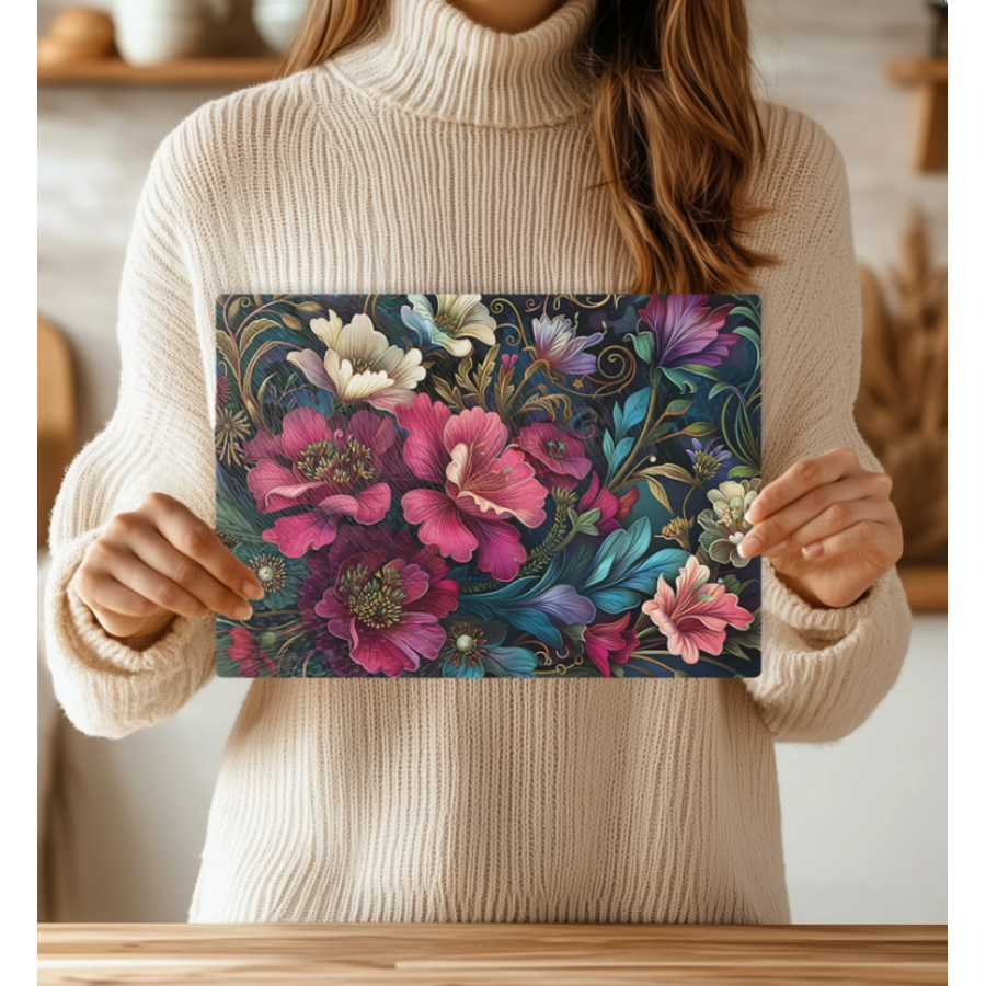 Natures Painting Tempered Glass Cutting Board & Serving Tray