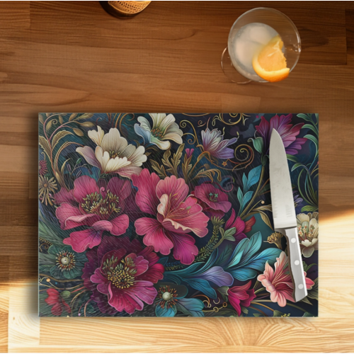  Fernville Creations Natures Painting Tempered Glass Cutting Board & Serving Tray 
