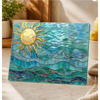 Tempered Glass Cutting Board: Ocean Sun Charcuterie Tray