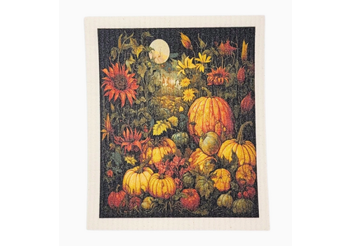  Driftless Studios Fall Full Moon Harvest Swedish Dishcloth 