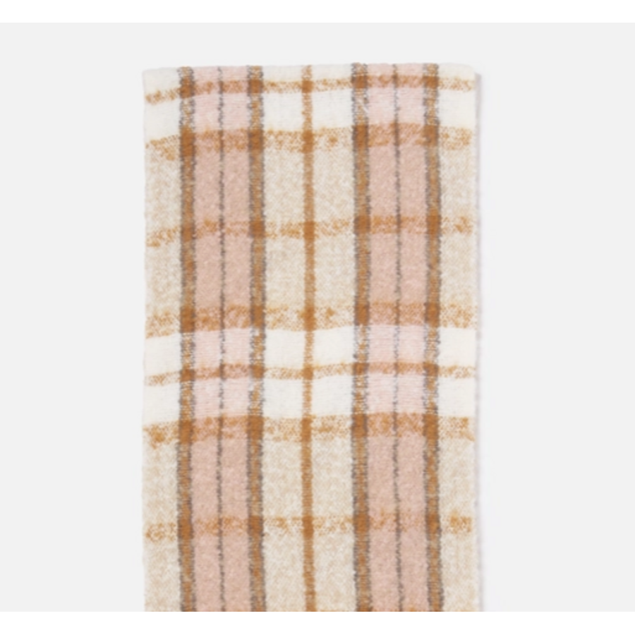 Boucle Plaid Woven Scarf Ivory