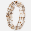 David and Young Boucle Plaid Woven Scarf Ivory