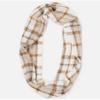 Boucle Plaid Woven Scarf Ivory