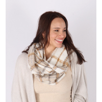 Boucle Plaid Woven Scarf Ivory