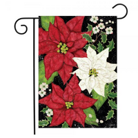 Festive Poinsettias Garden Flag