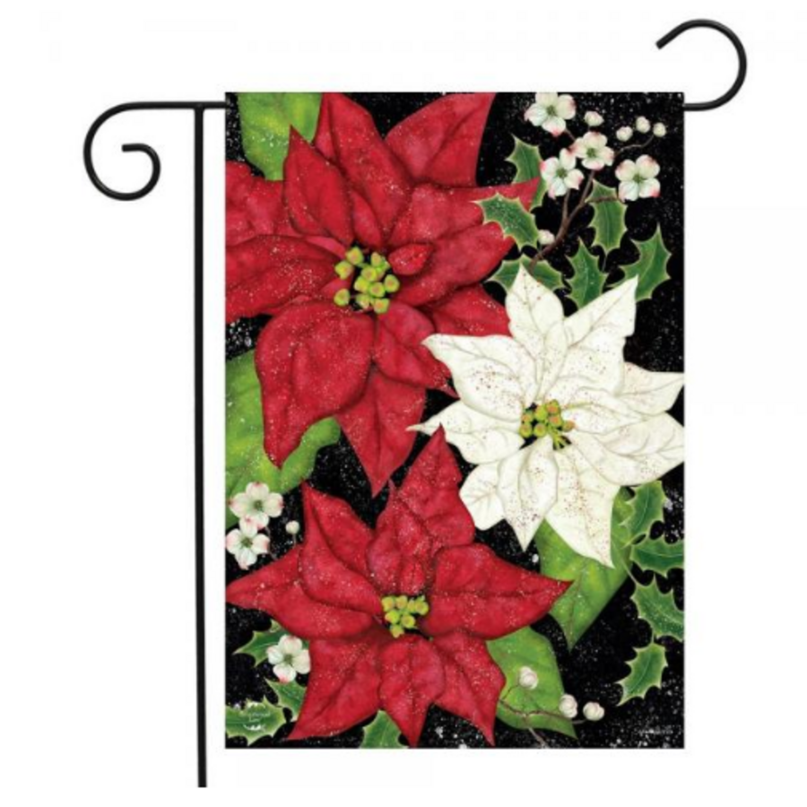 Festive Poinsettias Garden Flag